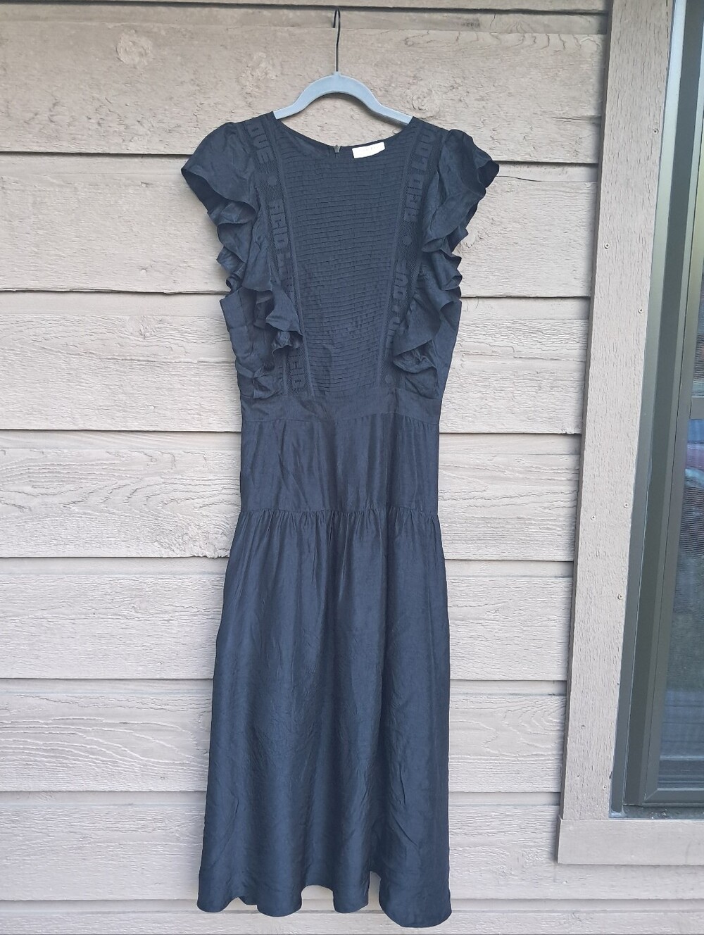 Sandro Paris Agnesse Ruffle Acid Love Midi Dress